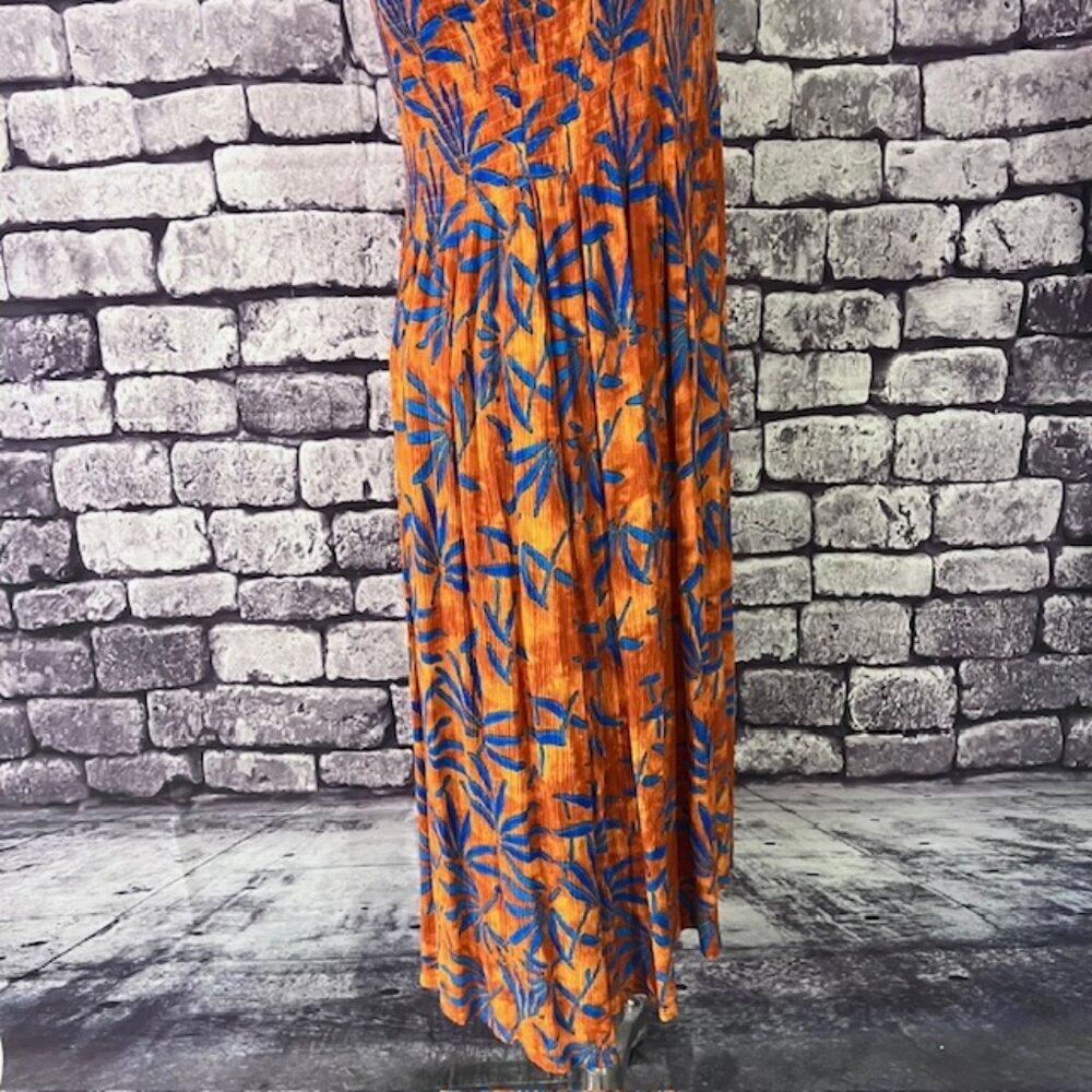 Mirror Image Orange & Blue Scoop Neck Dress/Cover Up Size L - Picture 9 of 10